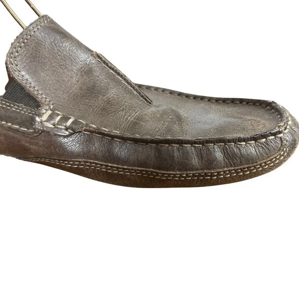 Clarks Mens Ashmont Race Driving Loafers Brown Leather Slip On Shoes sz 13 M